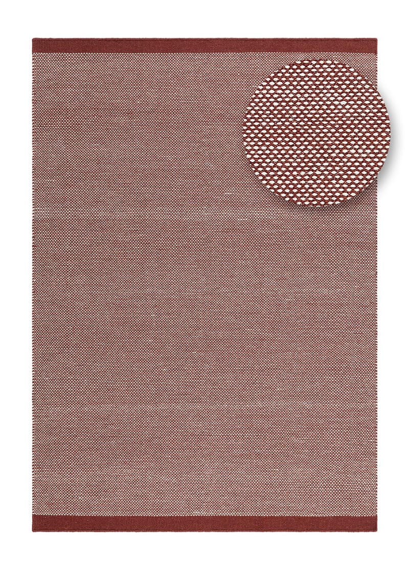 Håndvævet tæppe KM Home Sandhamn 240x340 cm Marsala - Marsala - Tekstiler - Tæpper - Moderne tæppe - Uldtæppe