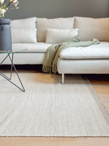 Håndvævet tæppe KM Home Sandhamn 250x250 cm Sølv - Sølv - Tekstiler - Tæpper - Moderne tæppe - Uldtæppe