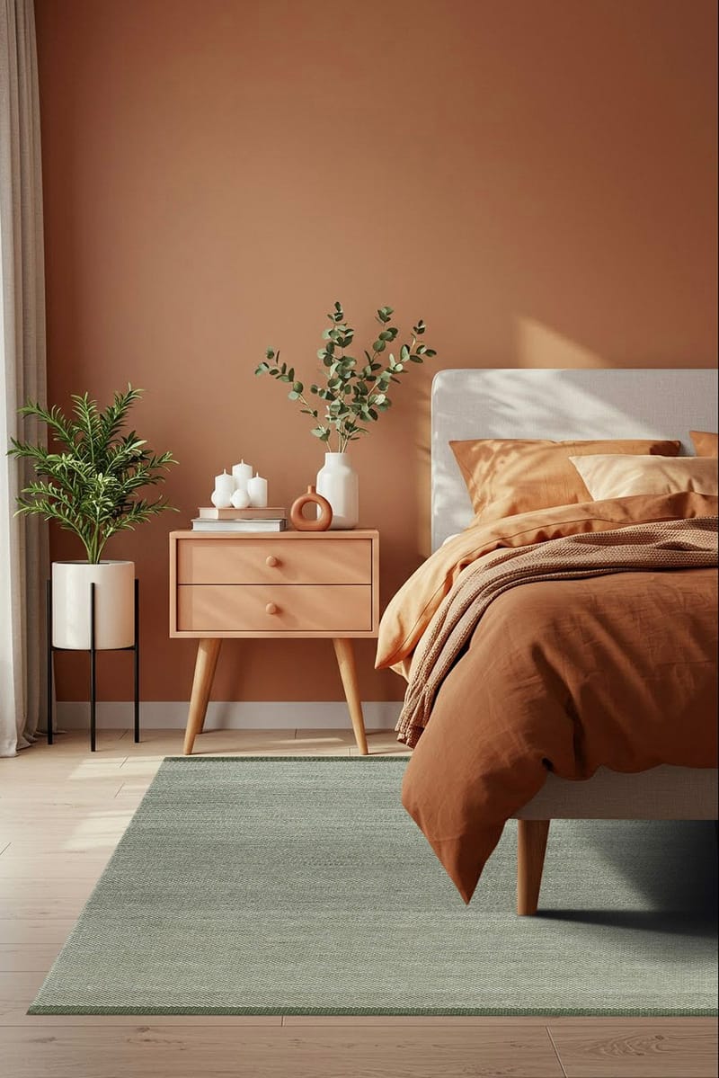 Håndvævet tæppe KM Home Sandhamn 300x400 cm Smaragdgrøn - Smaragdgrøn - Tekstiler - Tæpper - Moderne tæppe - Uldtæppe