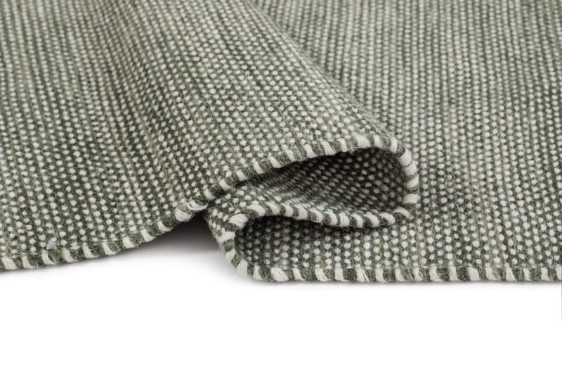 Håndvævet tæppe KM Home Sandhamn Kvadrat 250x250 cm Grøn - Grøn - Tekstiler - Tæpper - Moderne tæppe - Uldtæppe