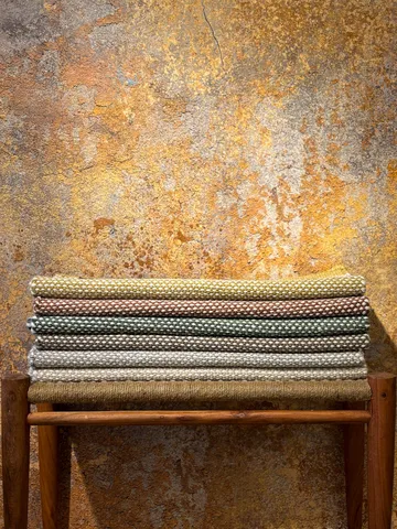 Håndvævet tæppe KM Home Sandhamn Kvadrat 250x250 cm Mørk hør - Mørk hør - Tekstiler - Tæpper - Moderne tæppe - Uldtæppe