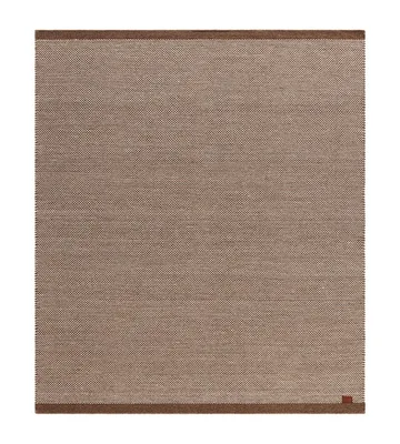 Håndvævet tæppe KM Home Sandhamn Kvadrat 250x250 cm Mørk hør
