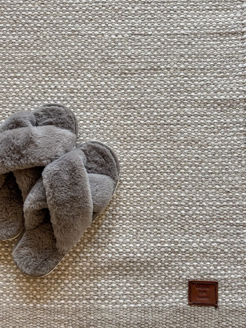 Håndvævet tæppe KM Home Sandhamn Kvadrat 250x250 cm Natur - Natur - Tekstiler - Tæpper - Moderne tæppe - Uldtæppe