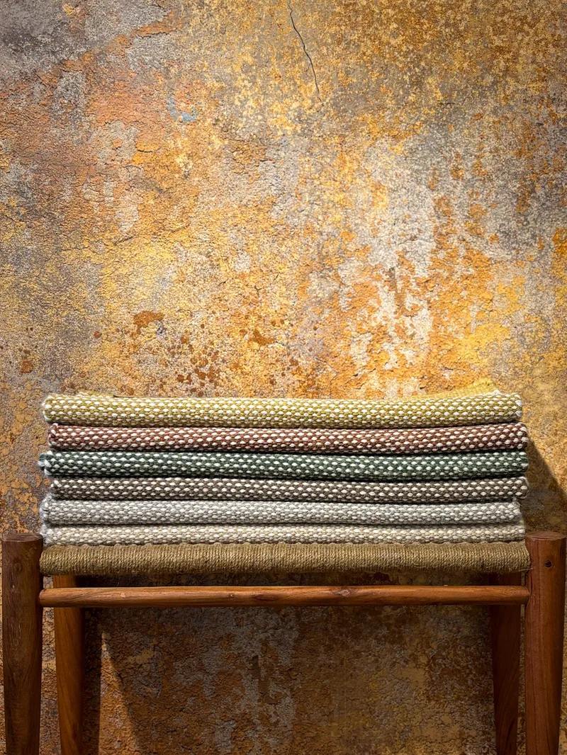 Håndvævet tæppe KM Home Sandhamn Kvadrat 250x250 cm Natur - Natur - Tekstiler - Tæpper - Moderne tæppe - Uldtæppe