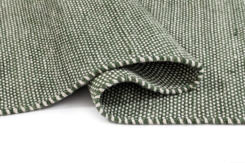 Håndvævet tæppe KM Home Sandhamn Kvadrat 250x250 cm Smaragdgrøn - Smaragdgrøn - Tekstiler - Tæpper - Moderne tæppe - Uldtæppe