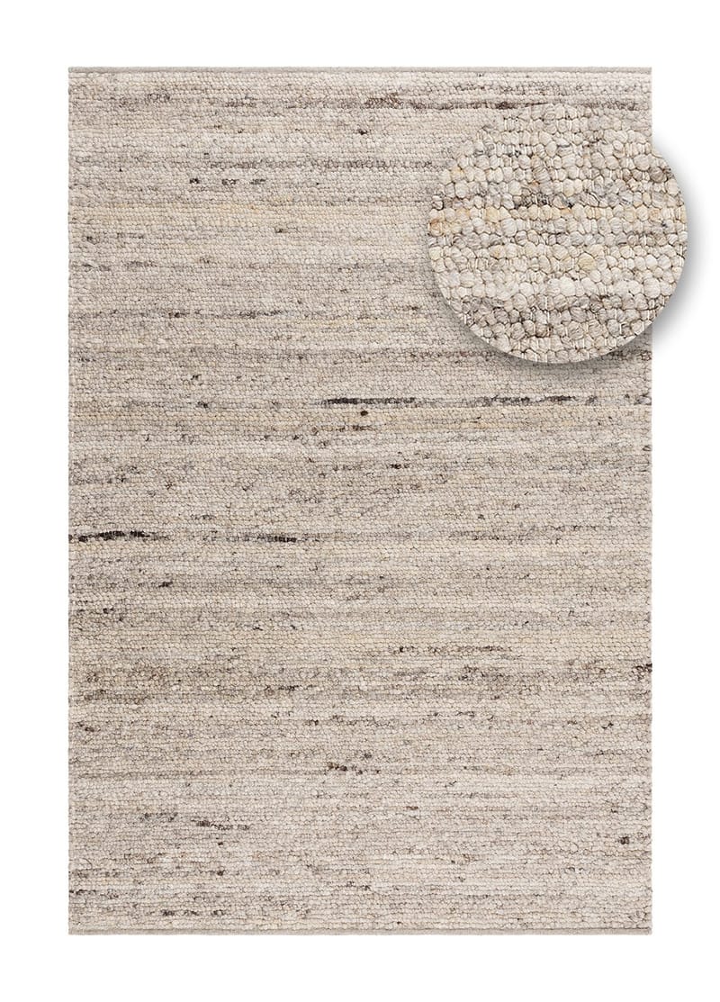 Håndvævet tæppe KM Home Passion 160x230 cm Hørmelange - Hørmelange - Tekstiler - Tæpper - Moderne tæppe - Uldtæppe