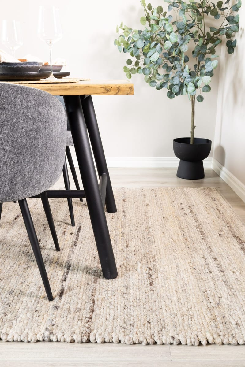 Håndvævet tæppe KM Home Passion 160x230 cm Hørmelange - Hørmelange - Tekstiler - Tæpper - Moderne tæppe - Uldtæppe