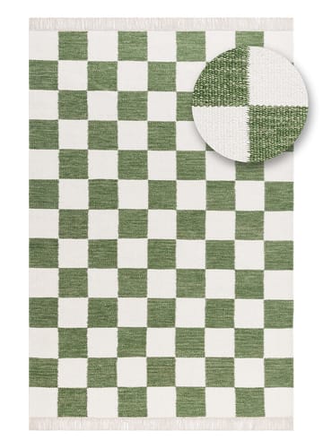 Håndvævet tæppe Nordic Check 140x200 cm - Smaragdgrøn - Tekstiler - Tæpper - Moderne tæppe - Uldtæppe