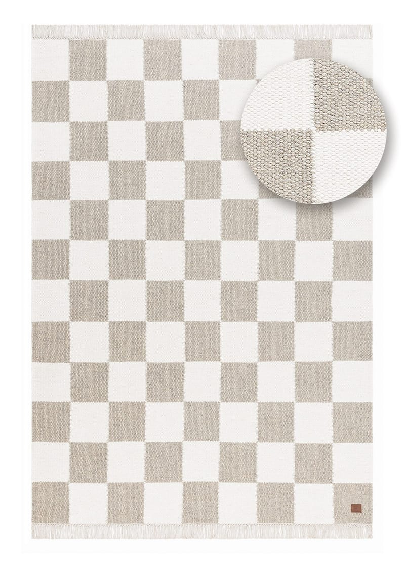 Håndvævet tæppe Nordic Check 200x300 cm - Grå - Tekstiler - Tæpper - Moderne tæppe - Uldtæppe