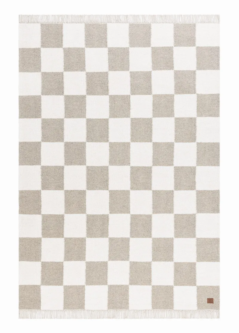 Håndvævet tæppe Nordic Check 200x300 cm, Grå