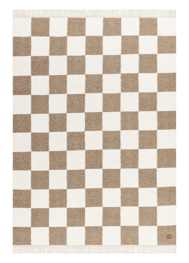 Håndvævet tæppe Nordic Check 240x340 cm, Chokolade
