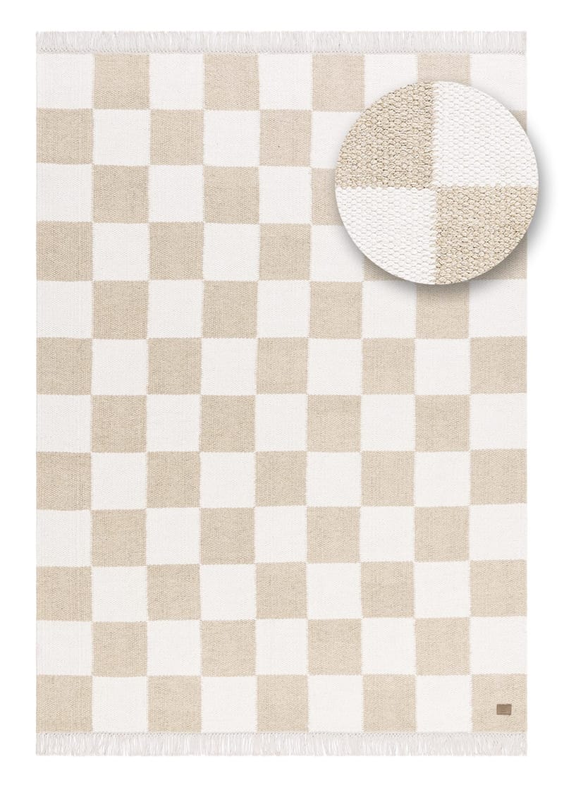 Håndvævet tæppe Nordic Check 240x340 cm - Linned - Tekstiler - Tæpper - Moderne tæppe - Uldtæppe