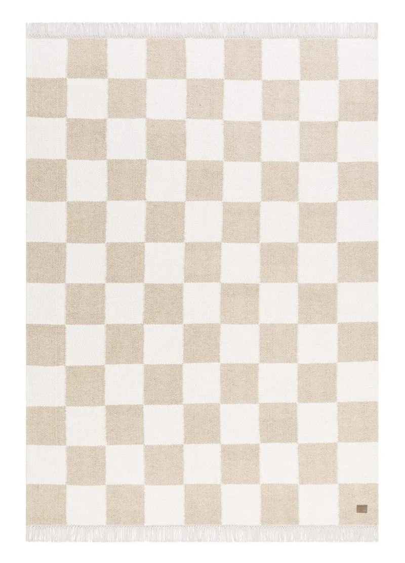 Håndvævet tæppe Nordic Check 240x340 cm, Linned