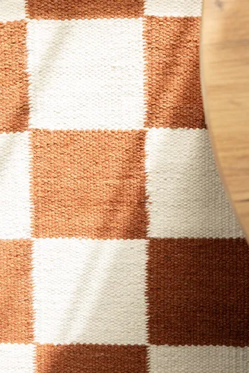 Håndvævet tæppe Nordic Check 240x340 cm - Terracotta - Tekstiler - Tæpper - Moderne tæppe - Uldtæppe