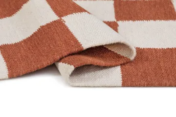 Håndvævet tæppe Nordic Check 240x340 cm - Terracotta - Tekstiler - Tæpper - Moderne tæppe - Uldtæppe