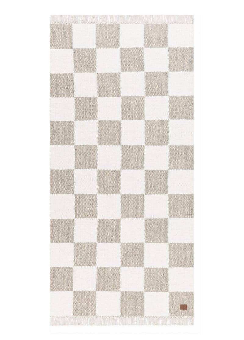 Håndvævet tæppe Nordic Check 75x200 cm, Grå