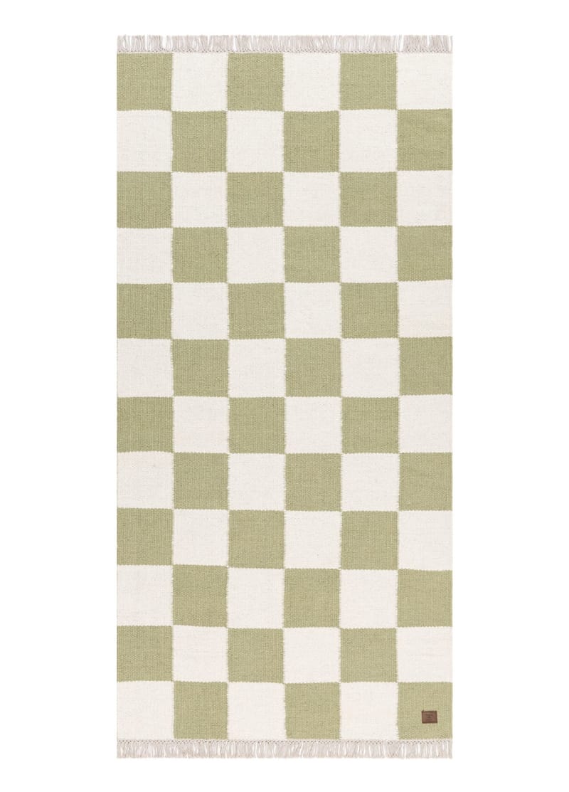 Håndvævet tæppe Nordic Check 75x200 cm, Grøn