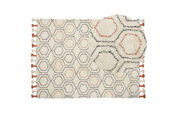 Hajipur Ryetæppe 160x230 cm - Beige - Tekstiler - Tæpper - Moderne tæppe - Bomuldstæpper