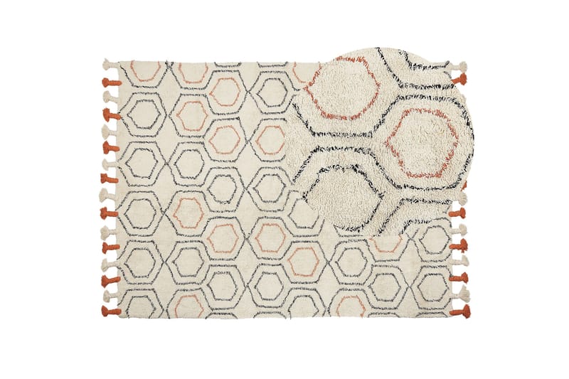 Hajipur Ryetæppe 160x230 cm - Beige - Tekstiler - Tæpper - Moderne tæppe - Bomuldstæpper