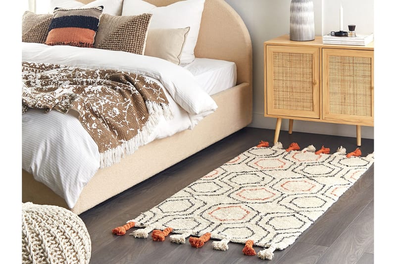 Hajipur Ryetæppe 80x150 cm - Beige - Tekstiler - Tæpper - Moderne tæppe - Bomuldstæpper