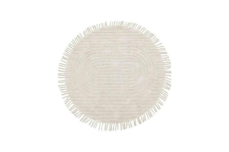 Halfeti Ryetæppe 140 cm Rund, Beige