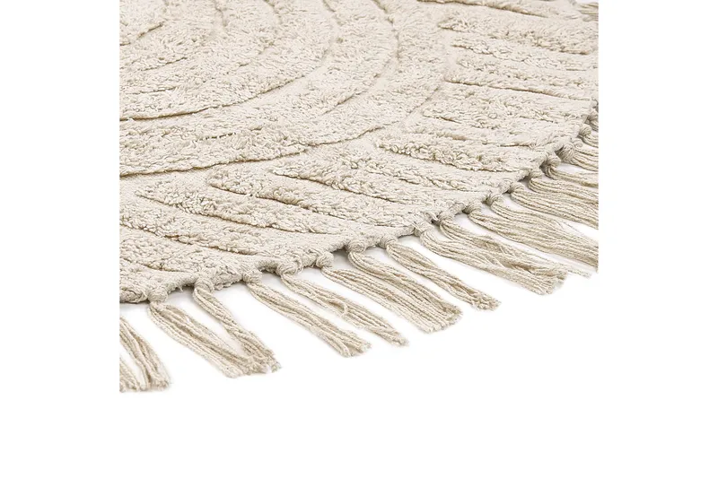 Halfeti Ryetæppe 140 cm Rund - Beige - Tekstiler - Tæpper - Moderne tæppe - Ryatæpper