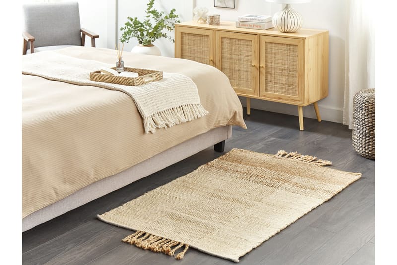 Hamzalar Jutetæppe 80x150 cm - Beige - Tekstiler - Tæpper - Moderne tæppe - Sisaltæpper