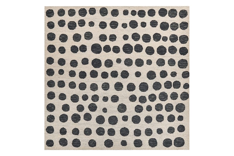 Havran Uldtæppe 200x200 cm Kvadratisk - Beige - Tekstiler - Tæpper - Moderne tæppe - Uldtæppe