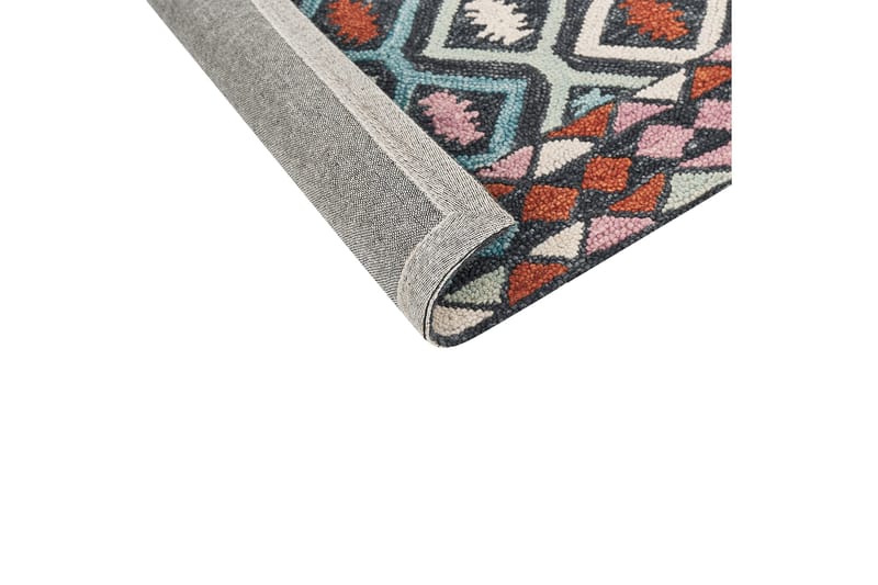 Haymana Uldtæppe 200x200 cm Kvadratisk - Blå - Tekstiler - Tæpper - Moderne tæppe - Uldtæppe