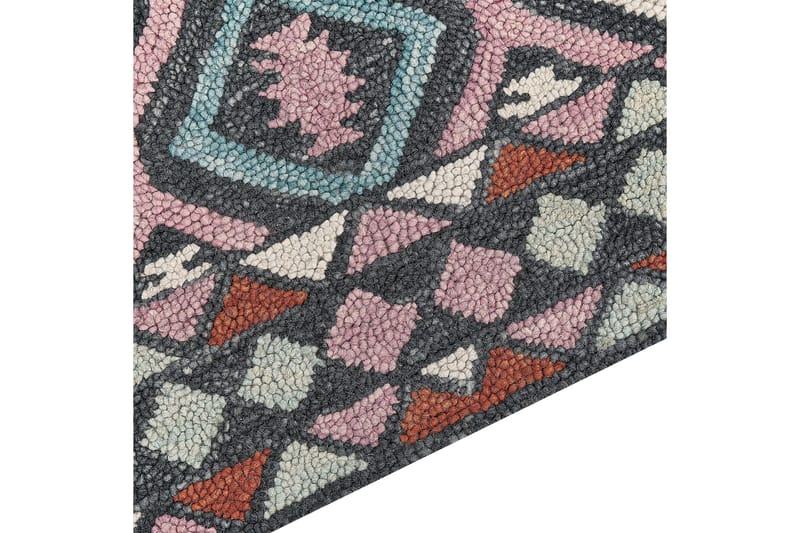 Haymana Uldtæppe 200x200 cm Kvadratisk - Blå - Tekstiler - Tæpper - Moderne tæppe - Uldtæppe