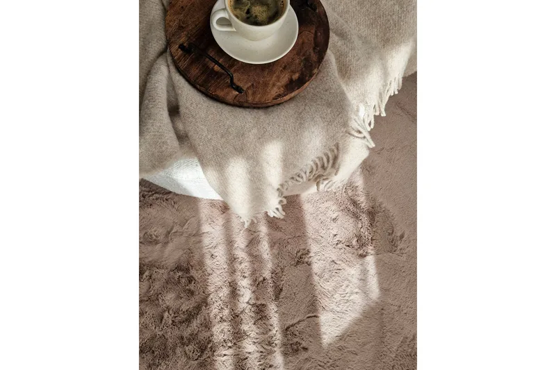 Heaven Deluxe Tæppe 160x230 cm - Taupe - Tekstiler - Tæpper - Moderne tæppe - Ryatæpper