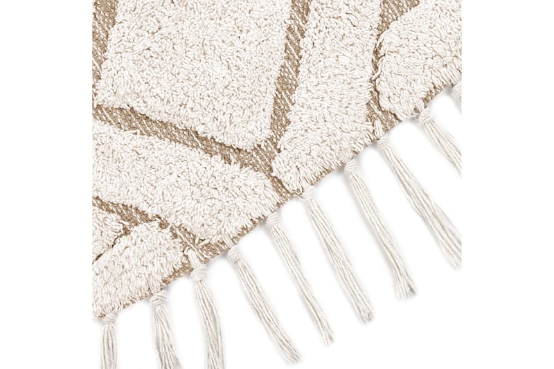 Horasan Ryetæppe 140 cm Rund - Beige - Tekstiler - Tæpper - Moderne tæppe - Ryatæpper