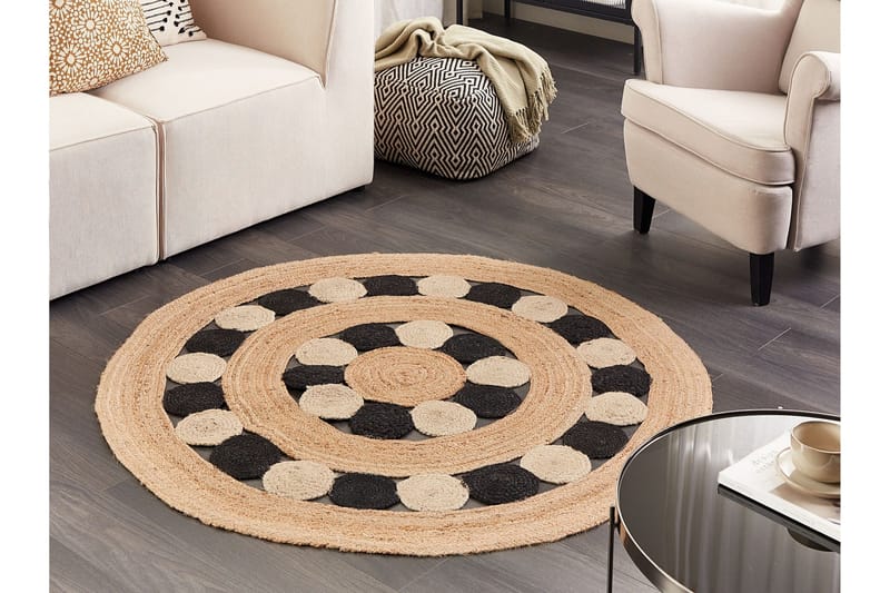 Hovit Jutetæppe 140 cm Rund - Beige - Tekstiler - Tæpper - Moderne tæppe - Sisaltæpper