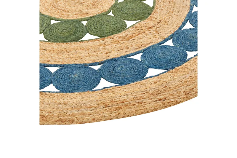 Hovit Jutetæppe 140 cm Rund - Blå - Tekstiler - Tæpper - Moderne tæppe - Sisaltæpper