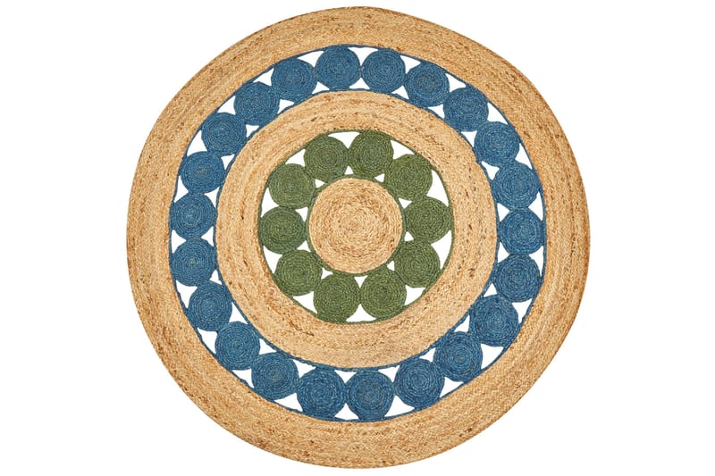 Hovit Jutetæppe 140 cm Rund, Blå