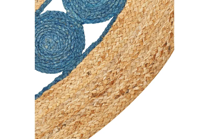 Hovit Jutetæppe 140 cm Rund - Blå - Tekstiler - Tæpper - Moderne tæppe - Sisaltæpper