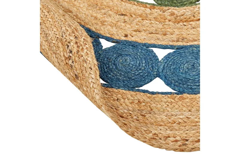 Hovit Jutetæppe 140 cm Rund - Blå - Tekstiler - Tæpper - Moderne tæppe - Sisaltæpper