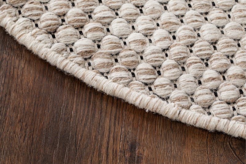 Hury Uldtæppe Ø300 cm Rund - Creme - Tekstiler - Tæpper - Moderne tæppe - Uldtæppe