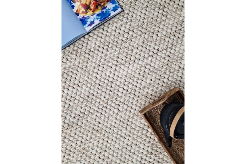 Hury Uldtæppe 75x150 cm - Creme - Tekstiler - Tæpper - Moderne tæppe - Uldtæppe