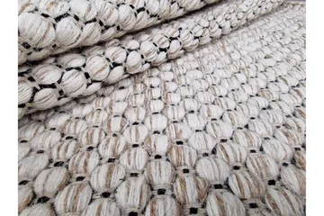Hury Uldtæppe 75x150 cm - Creme - Tekstiler - Tæpper - Moderne tæppe - Uldtæppe