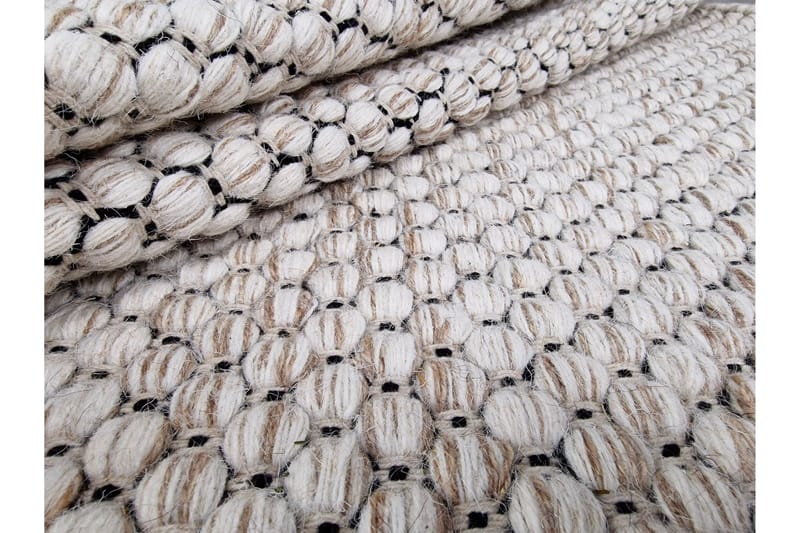Hury Uldtæppe 75x150 cm - Creme - Tekstiler - Tæpper - Moderne tæppe - Uldtæppe