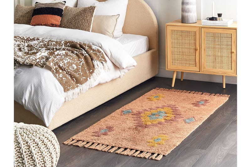 Igdir Bomuldstæppe 80x150 cm - Orange - Tekstiler - Tæpper - Moderne tæppe - Bomuldstæpper