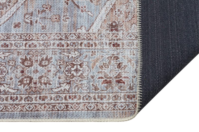 Jaismeen Wiltontæppe 80x200 cm Oval - Blå/Creme - Wiltontæpper - Mønstrede tæpper