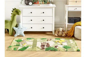 Janhto Bomuldstæppe 80x150 cm - Grøn - Tekstiler - Børnetekstiler - Børnetæpper