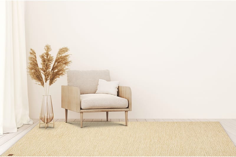 Junna Uldtæppe 200x300 cm Rektangulær - Gul - Tekstiler - Tæpper - Moderne tæppe - Uldtæppe