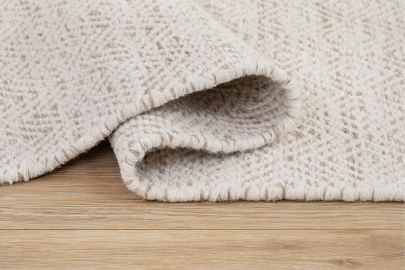 Junna Uldtæppe 240x340 cm Rektangulær - Beige - Tekstiler - Tæpper - Moderne tæppe - Uldtæppe