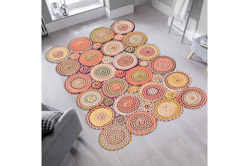 Nayar Jute-tæppe 90x150 cm Rektangulær, Flerfarvet