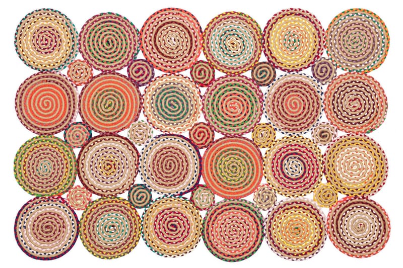 Nayar Jute-tæppe 90x150 cm Rektangulær - Flerfarvet - Tekstiler - Tæpper - Moderne tæppe - Jutemåtter & hampemåtter