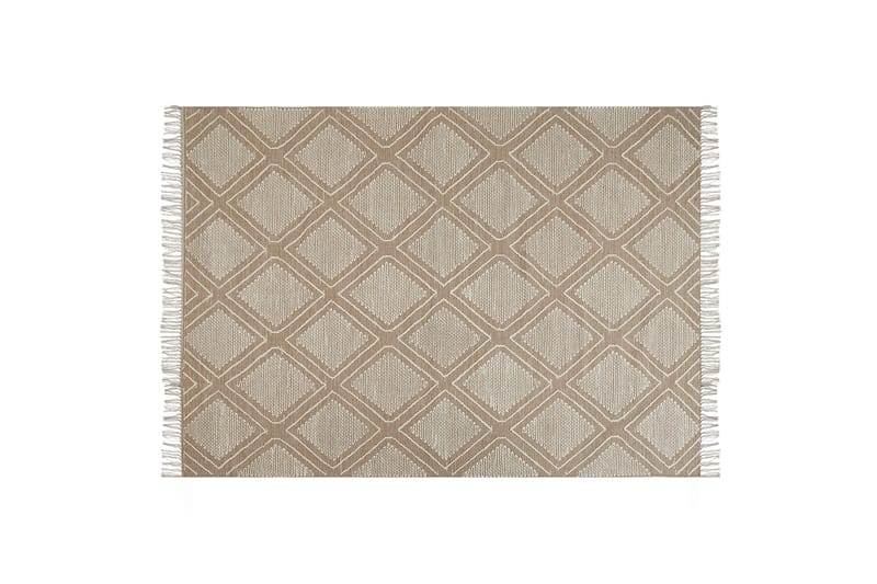 Kacem Bomuldstæppe 160x230 cm - Beige - Tekstiler - Tæpper - Moderne tæppe - Bomuldstæpper