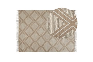 Kacem Bomuldstæppe 160x230 cm - Beige - Tekstiler - Tæpper - Moderne tæppe - Bomuldstæpper